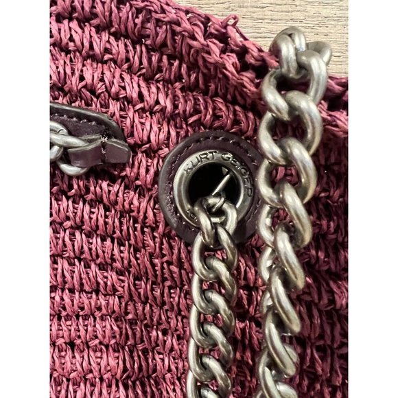 Kurt Geiger London Womens Purple Chelsea Raffia Large Tote Hand Bag - Picture 7 of 10